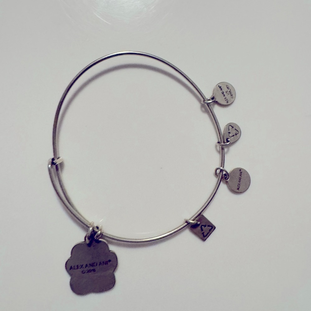 Alex and Ani Charm Bangle Bracelet with Paw Print - Picture 6 of 10